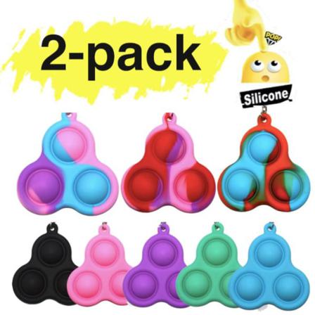 2-pack Simple Dimple, Mini Pop It Fidget Finger Toy - Nyckelring Multifärg