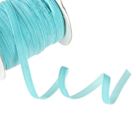 50yards 10mm fløyelsbånd flokkende silke HIMMELBLÅ