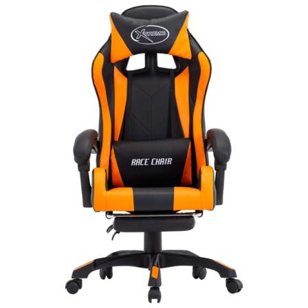 Vidaxl Gamingstol Med Fotstöd Orange Och Svart Konstläder Orange
