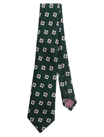 AN IVY | Green Triple Square Silk Tie | ONE SIZE