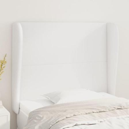 Vidaxl Huvudgavel Med Kanter Vit 103x23x118/128 Cm Konstläder Vit