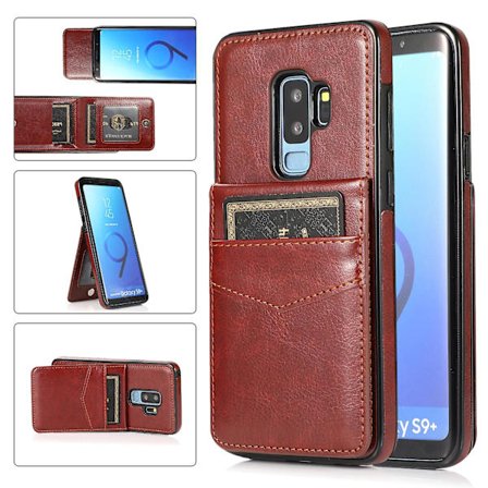 Business Style Pu Case För Samsung S9 Plus Med Korthållare, Plånboksfunktion, Stnadfunktion, Fallskydd
