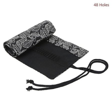 Bra pennfodral rulle 12/24/36/48/72 hål Canvas Roll Up Makeup Canvas Pen Bag Statione