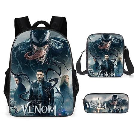 Venom-koululaukku Anime-muistikirja L pp rilaukku Koululaukku Messenger-laukku Kyn kotelo 3-osainen sarja