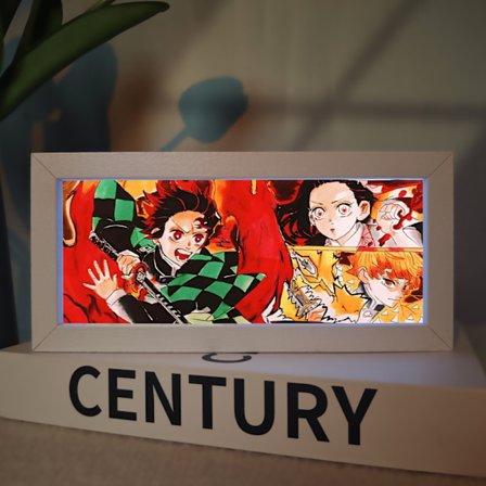 Anime RGB LED -varjolaatikkokehys - Monivärinen manga-paperileikkausvalolaatikko, ainutlaatuinen pöytävalaisin ja huoneen sisustus anime-harrastajille