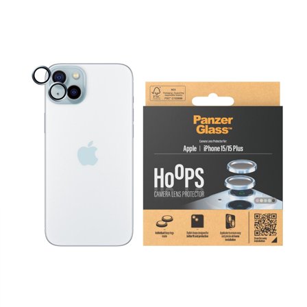 Panzer Hoops Blue Camera Lens Protector iPhone 15 | Plus PanzerGlass - High quality tempered glass screen protector