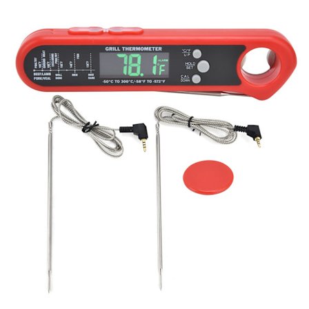 Foldbart Madtermometer Multi Probe Alarm Digitalt Temperaturmeter til Grillovn