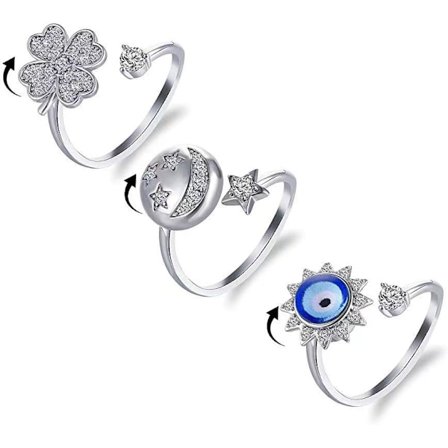 Sæt med 3 ringe med drejelige symboler