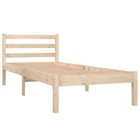 Vidaxl Sängram Massiv Furu 75x190 Cm 2ft6 Brun