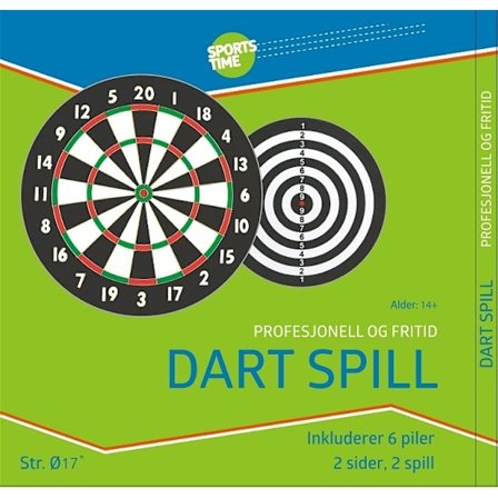 Dartskive med 6 pile