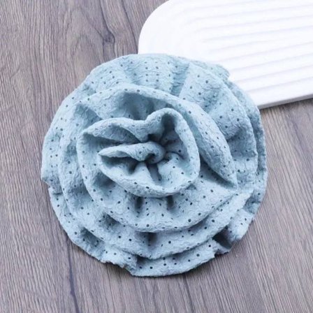 Stor blomsterbroche stof håndlavede brocher blå[co]