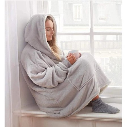 Hoodie Blanket Ultra Soft Sherpa Fleece Warm Cosy Comfy Oversized Wearable Hoode