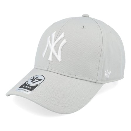 47 Brand - MLB Grijs adjustable Cap - New York Yankees Raised Basic Mvp Grey/White Adjustable @ Hatstore