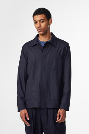 Olav 1088 Overshirt Herr Blå Uldblanding