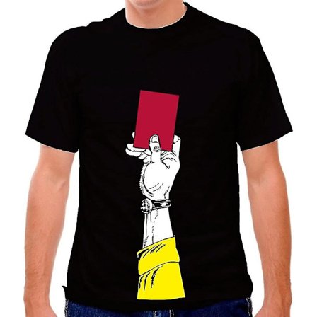 Rött kort Svart fotboll T-shirt