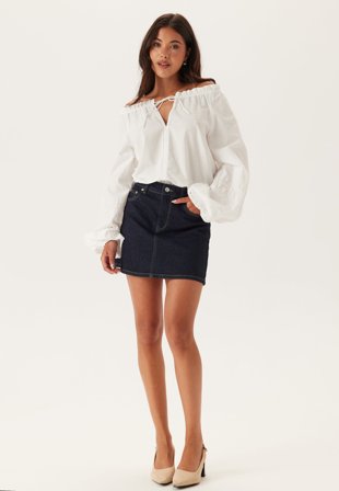 BUBBLEROOM - Broderie Anglaise Tie Blouse - White