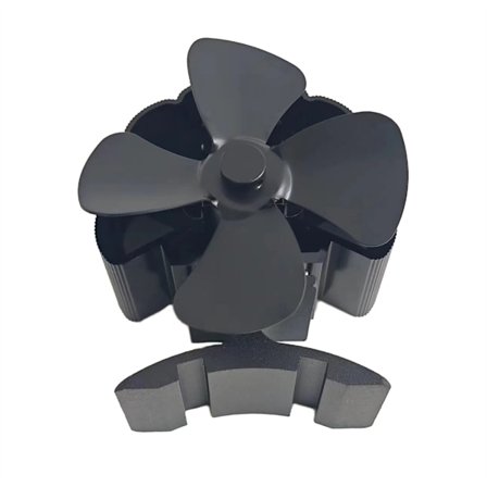 Komfurventilator 4 blade Træovnventilator Støjsvag Varmedrevet Brændeovnsventilator Udendørs