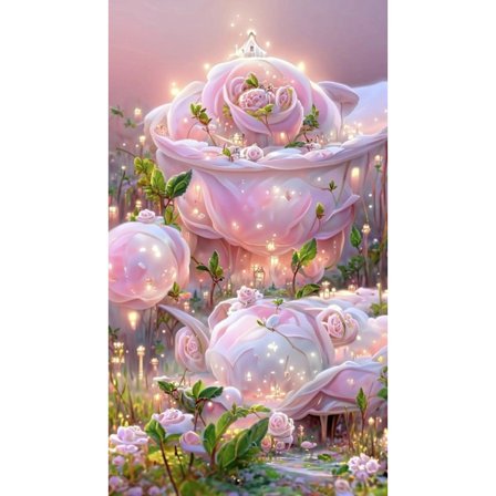 30x40cm 5D DIY Diamantmaleri Fuld, Fleur de Fantaisie#D, DIY Dia