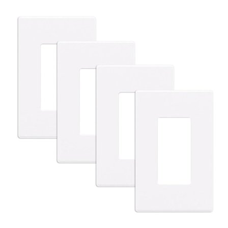 4st Skruvlösa Väggplattor Vit Outlet Cover