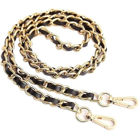 46" PU-läder plånbokskedja rem med metallspänne handväska kedja