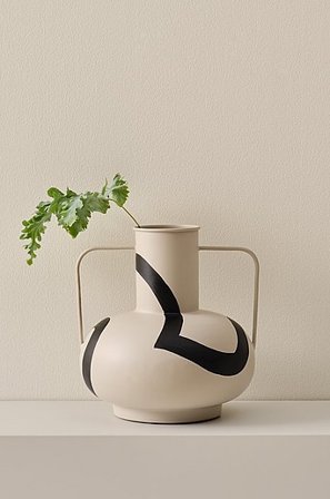 Jotex - Vase Höhe 30 Cm Beige/schwarz - VEGA - Kaufe Vasen bei Jotex