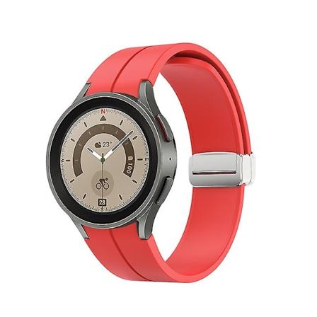 Magnetisk silikonrem for Samsung Galaxy Watch 5 Pro 45mm/4 Classic 44mm 40mm 46mm 42mm Armbåndsrem for Galaxy Watch5/4 Belte-WELLNGS Red A Watch 4 