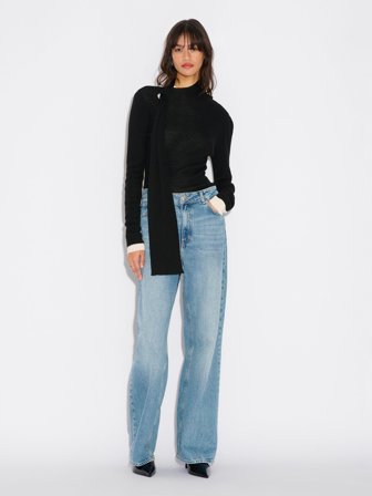 Holzweiler Moon Draped Long Sleeve - Black - Women's - XXS