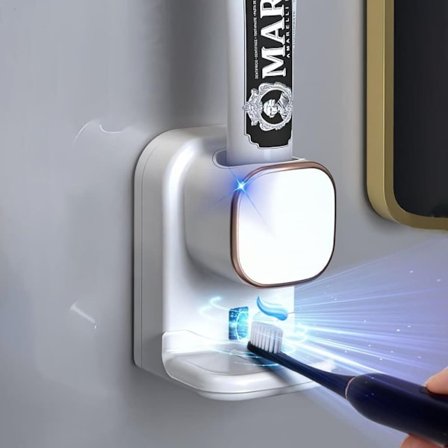 Tandpastapresser og tandpastadispenser, vægmonteret, automatisk til børn og voksne, badeværelsestilbehør_OF