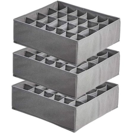 Opbevaringsbokse til sokker og små tilbehør, 24 sammenklappelige bokse skab og skuffe kontrolsystem til sokker