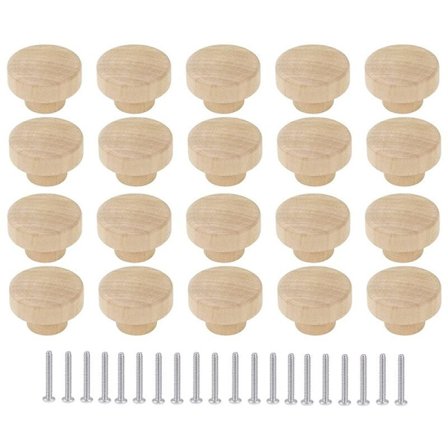 20 stk. Ikke-runde treknapp til skuffer, 35 mm diameter, trehåndtak til møbler og kommoder