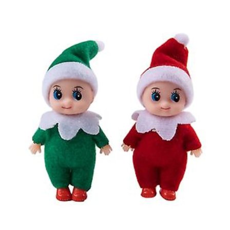 2 stk. Julemandens Elf Baby Dukke Ornament Dekoration Glædelig Jul Vedhæng Børns Legetøj Gave