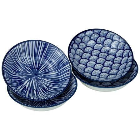 Mareld Akio miniskål Ø10 cm, blå/hvid, 4 stk. - Blå og hvid | KitchenOne