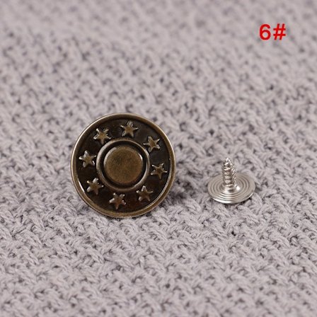 17 mm jeanstryckknapp Syfri knapp med skruvbyxor Ch