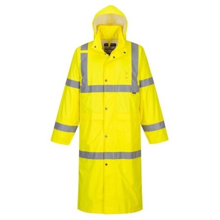 PORTWEST Varselregnrock Hi-Vis 122cm gul kl3 M - Lyreco - Arbetskläder - Regnkläder - Varselregnkläder