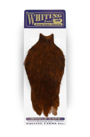 Whiting American Rooster Cape White dyed Coachman Brown