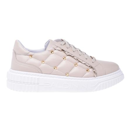 Baldinini Low-top trainers in vanilla quilted nappa inbo, Dame, Størrelse: 37 EU