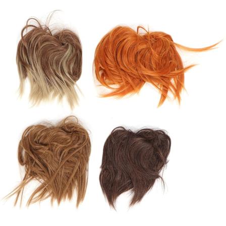 4 kpl sotkuinen hiussämpyläperuukki luonnollinen pörröinen tyylikäs poninhäntä Scrunchies hiuslisäkkeet naisille tytölle