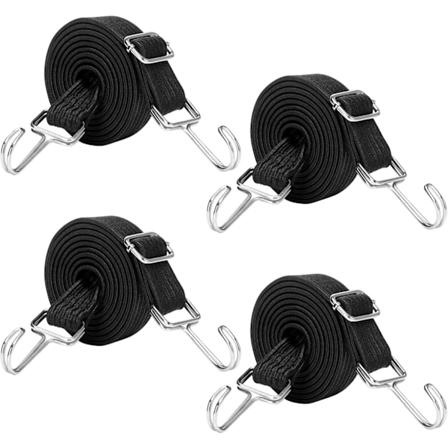 4 kpl Bungee-köysiä koukuilla, 2 m joustavat kiristyshihnat koukuilla, polkupyörä, C