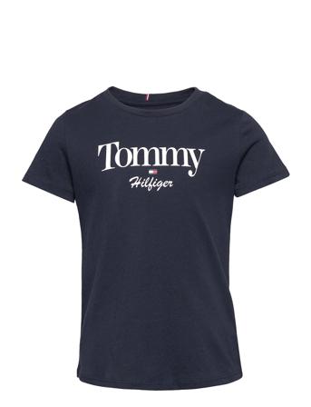 Tommy Graphic Glitter Tee S/S T-shirts Short-sleeved Blå Tommy Hilfiger