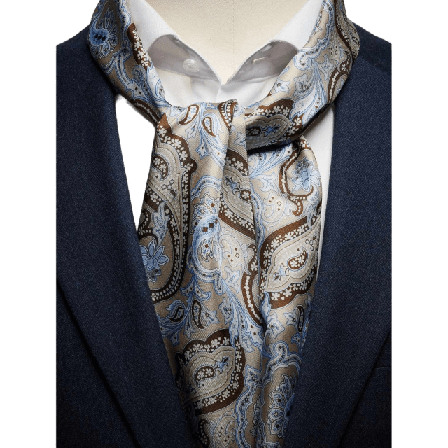 John Henric Silk Scarf Paisley Halsdukar & scarves Herr Beige ONESIZE