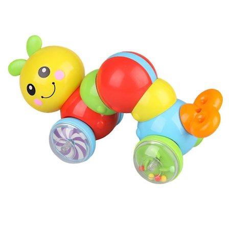 Tryck och åk leksak Utbildande larv leksak 360 grader