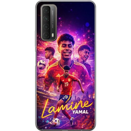 Yhteensopiva Puhelinkuori Huawei Huawei P smart 2021 Lamine Yamal jalkapallo juliste Espanjan maajoukkueen pelipaidassa dynaamisella liikkeellä, vär