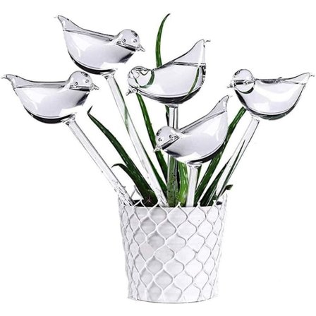 10-pak glas selvvandingsanordninger, transparente fugleformede glober plantevander til indendørs planter havepæle blomster