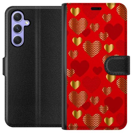 Yhteensopiva Lompakkokotelo Samsung Samsung Galaxy A54 GoldenHearts