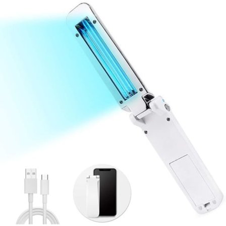 UV-lampe, bærbar UV-lampe, UVC-lampeeffekt opptil 99%, UV-mobilrenser USB