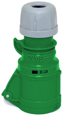 Garo S 232-2 Q Skjøtekontakt IP44, 3-polet, 32 A, Quick Grønn, 2 h, Stikkontakter & kabler