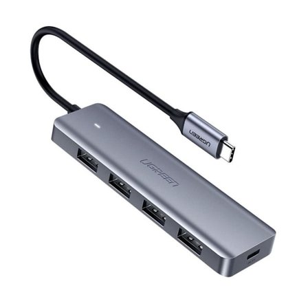 Ugreen 4-ports USB 3.0 Hub med USB-C strømforsyning