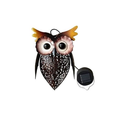 Solar Uglelampe, utendørs gårdsplass jern hul lysekrone, plen gårdsplass dekorativ lampe