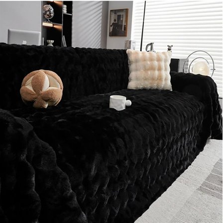 Blødt og luftigt sofabetræk 180x300cm - Sort