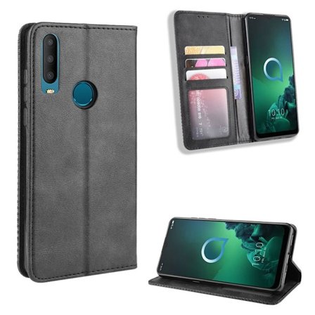 Bofink Vintage Alcatel 3X (2019) leather kotelot - Musta